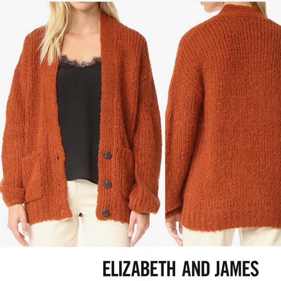 New ELIZABETH AND JAMES Wool chunky-knit cardigan - Picture 6 of 15